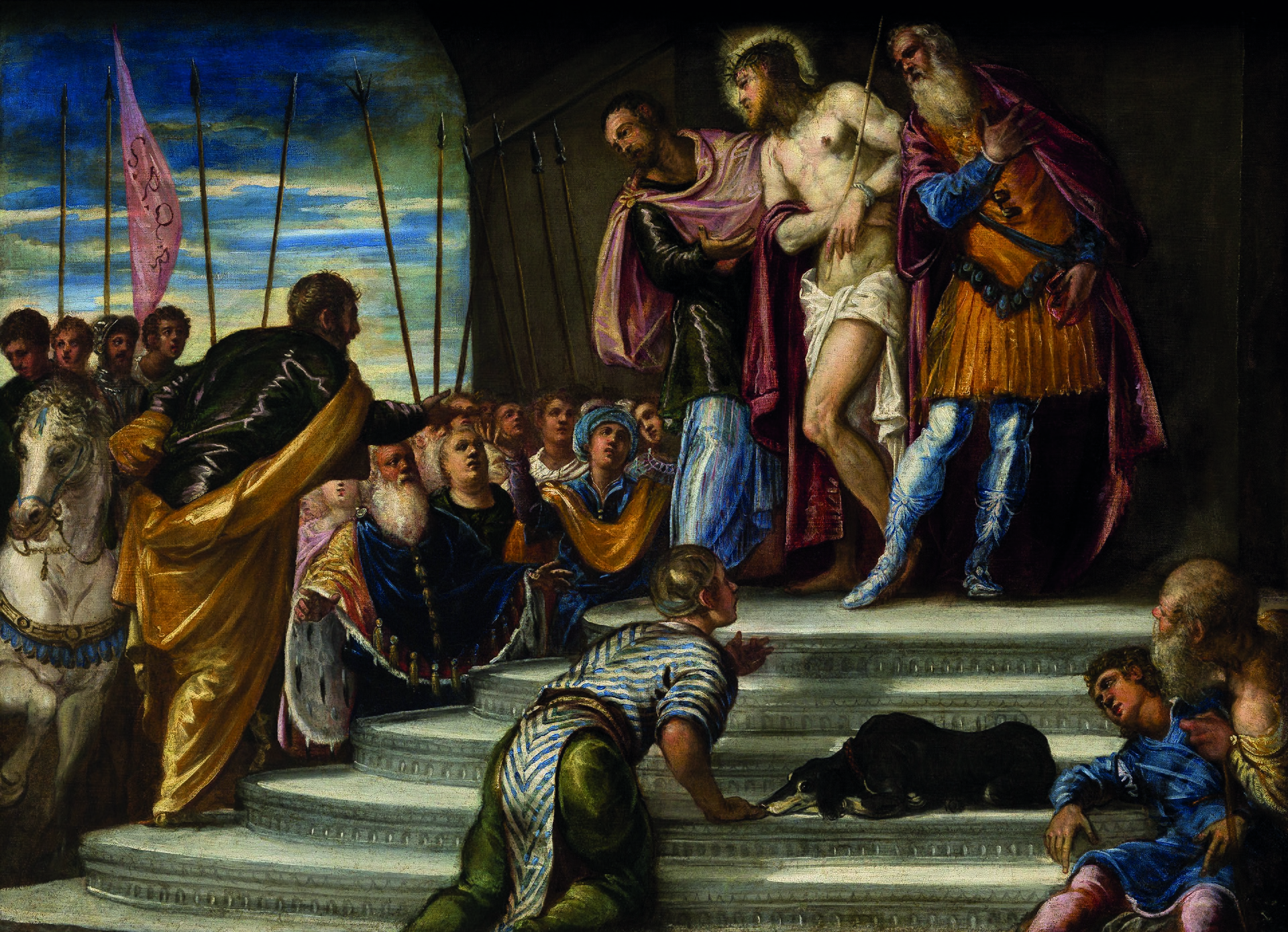 Imagem de referência de Ecce Homo ou Pilatos apresenta Cristo à multidão, descrito nos dados abertos como pintura de Jacopo Tintoretto