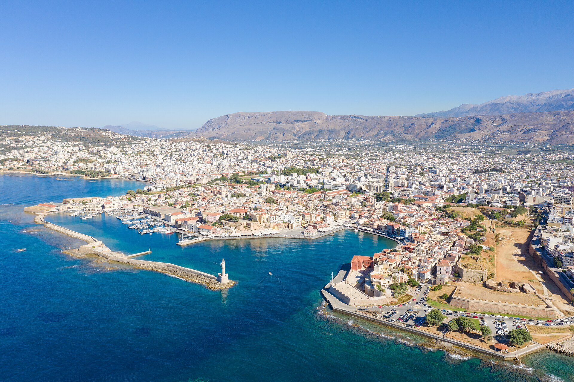 Imagem de referência relacionada a Chania, item descrito como cidade e município de Creta, Grécia