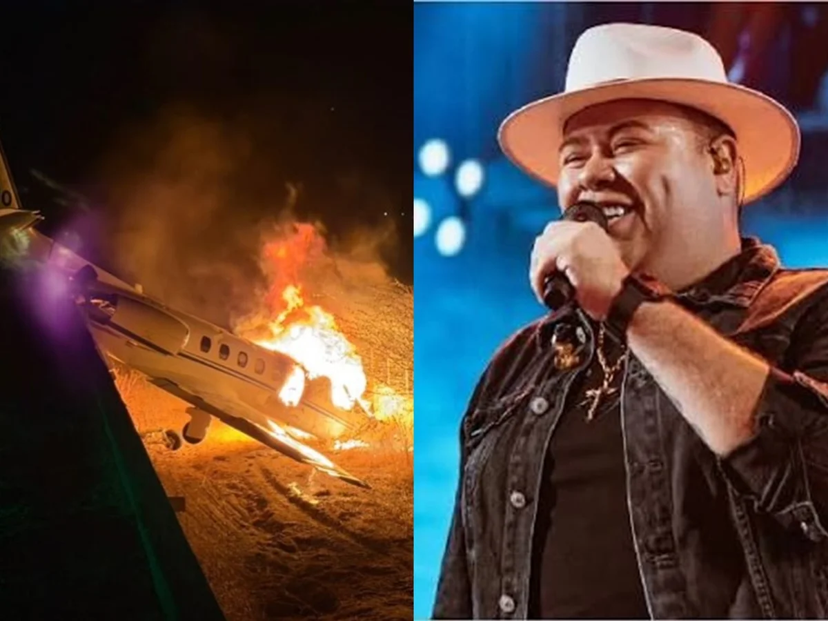 Veja momento em que avião do cantor Rey Vaqueiro saiu da pista e pegou fogo