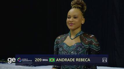 Rebeca Andrade faz 13,600 na trave pela Copa do Mundo de Ginástica Artística