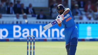 Rohit Sharma during the innings at Lord's. (Action Images via Reuters)