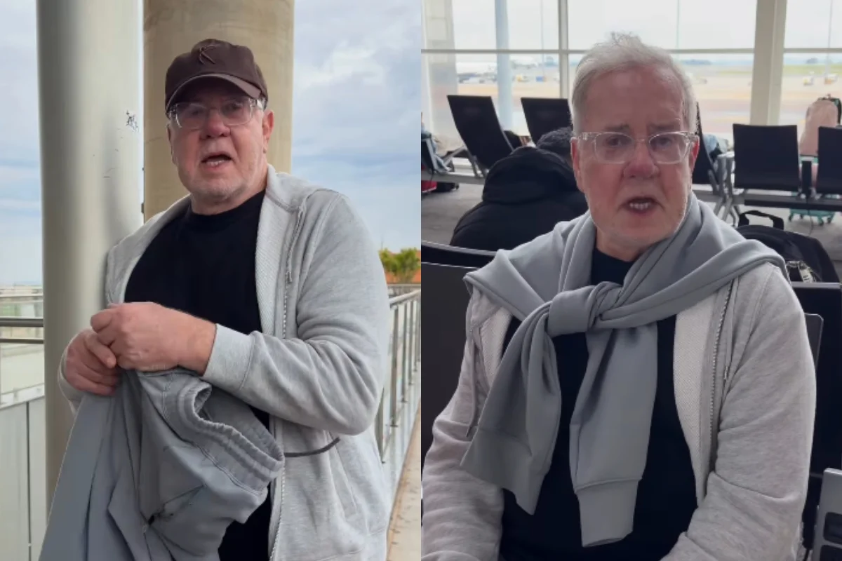 Luiz Fernando Guimarães dá “jeitinho” após perrengue em aeroporto