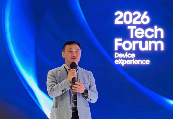 Samsung Electronics President Roh Tae-moon, head of the company's device experience (DX) division, delivers a welcome speech at the 2026 Tech Forum in Silicon Valley, Friday (local time). Courtesy of Samsung Electronics