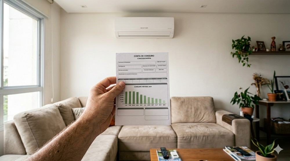 Veja dicas que vão diminuir o consumo de energia do seu ar-condicionado — Foto: Imagem gerada com IA/ Nano Banana 2
