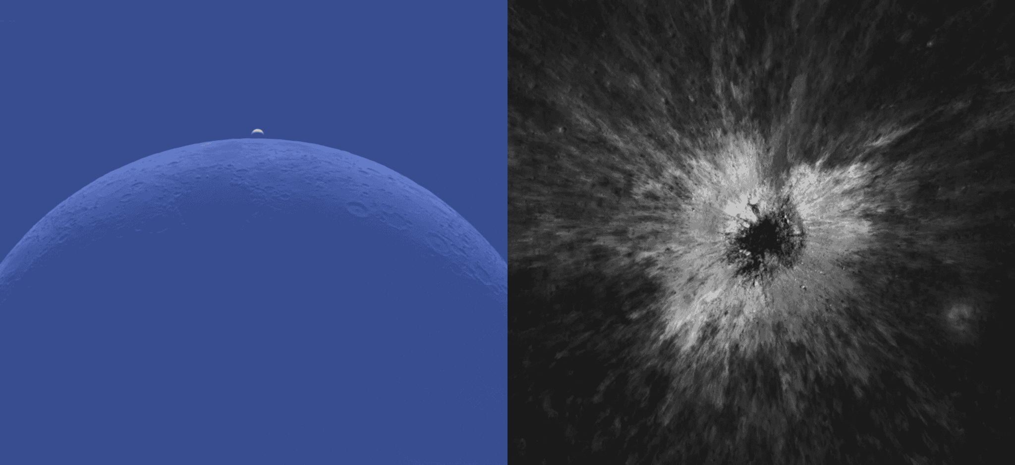 Duplo crescente e nova cratera nas Imagens Astronômicas da Semana
