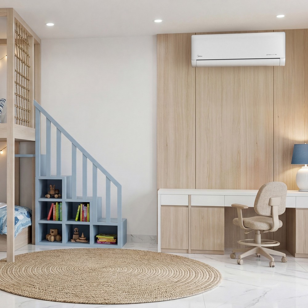Ar-condicionado deve ser dimensionado levando-se em consideração a área total e as condições de uso do ambiente — Foto: Midea/Divulgação