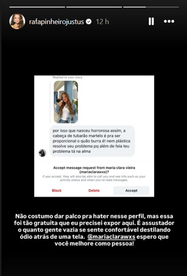 Rafa Justus é atacada após votar pela primeira vez e rebate: “Assustador” - destaque galeria