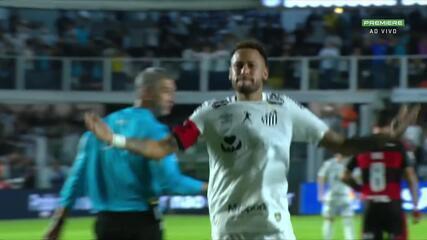 Aos 36 min do 2º tempo - gol de pênalti de Neymar do Santos contra o Flamengo