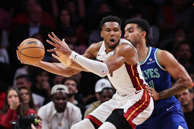 Anthony Edwards marca 45 pontos enquanto os Timberwolves estragam a estreia de Giannis Antetokounmpo com o Heat