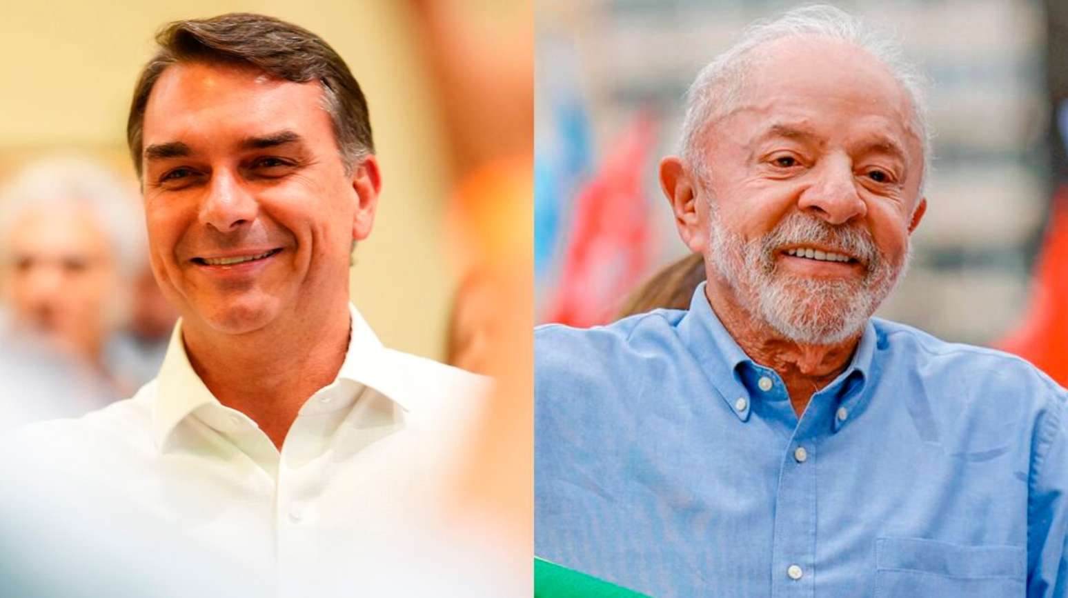 Fim da escala 6x1 no Senado hoje abre campanha de 2&ordm; turno entre Fl&aacute;vio Bolsonaro e Lula. Fotos: Vittor Sales/Divulga&ccedil;&atilde;o Campanha Fl&aacute;vio Bolsonaro e Ricardo Stuckert