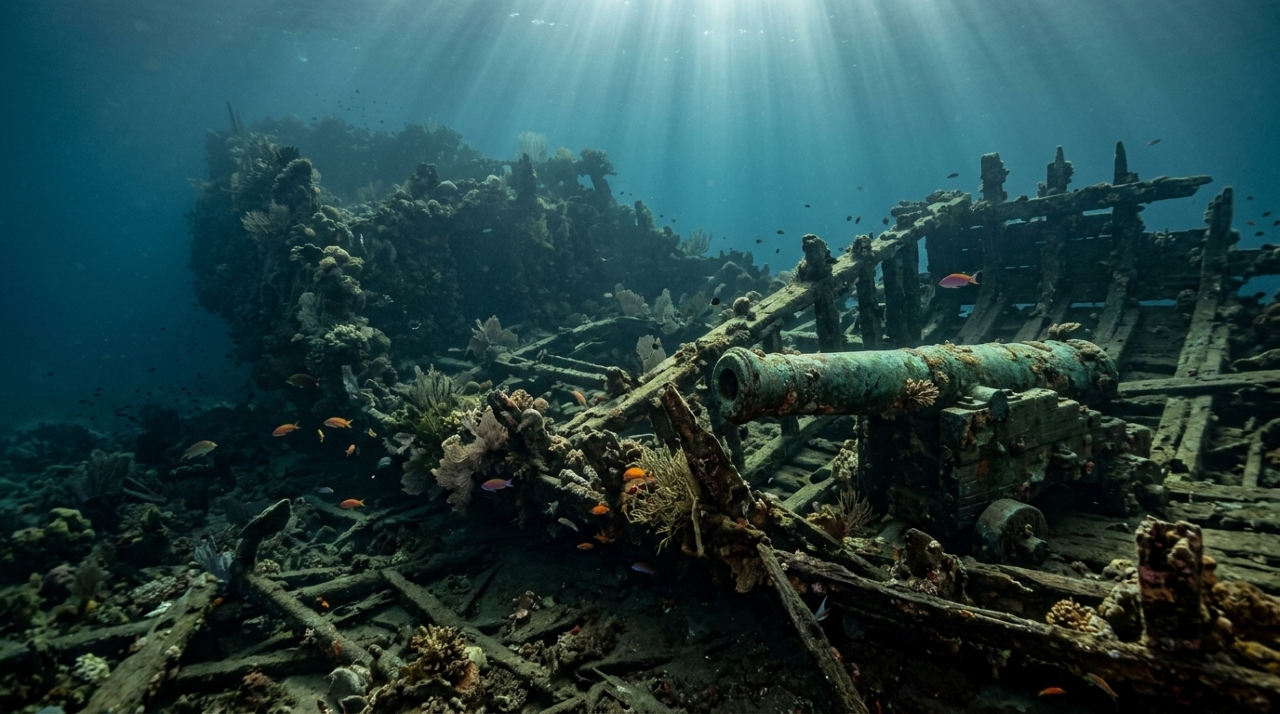 O naufrágio de um navio português na Bahia em 1668 preservou canhões, moedas e um carregamento inteiro, e os objetos recuperados hoje ficam em um museu que quase ninguém visita