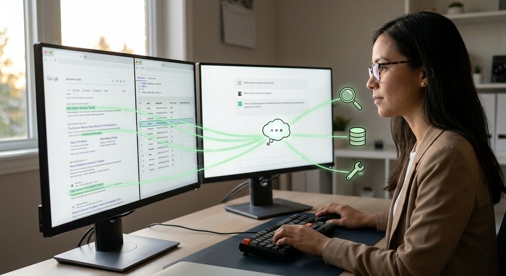 O tool calling amplia essas possibilidades ao conectar o modelo a recursos externos — Foto: Imagem gerada pelo Gemini