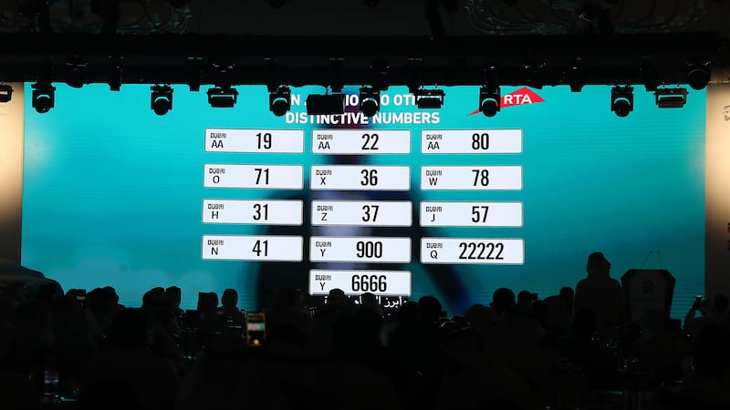 Special Dubai number plates were sold