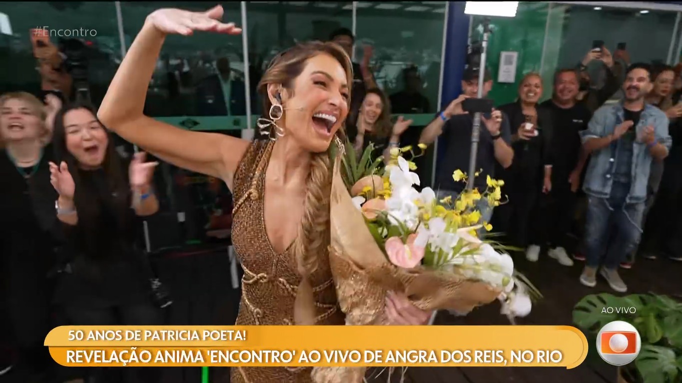 Encontro: Patrícia Poeta completa 50 anos e se emociona com surpresa do filho