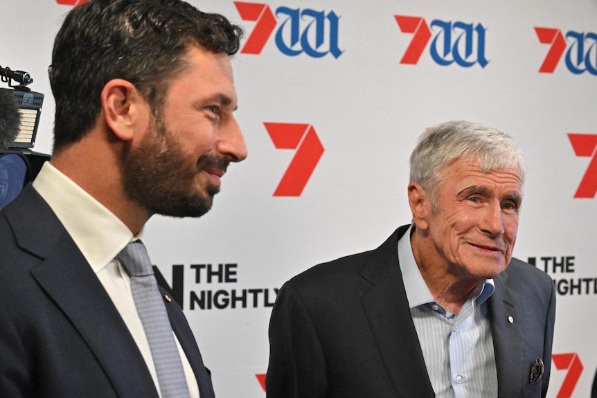 Ryan Stokes, Prime Minister Anthony Albanese and Seven Group Holdings Ltd Kerry Stokes