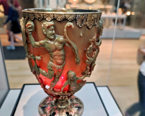 The Lycurgus Cup in a display case